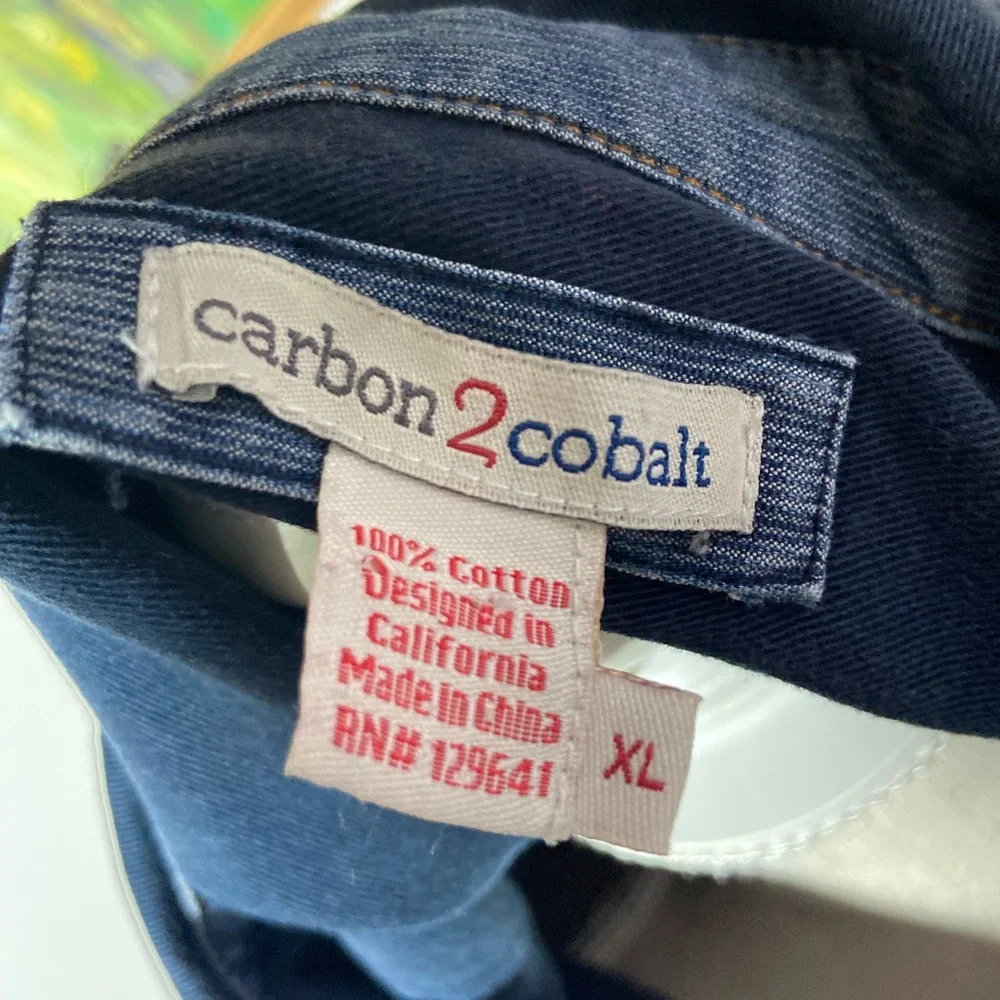 Carbon2Cobalt Men's XL Denim Jacket Blue Jean. Full Zipper 100% Cotton - Picture 4 of 16